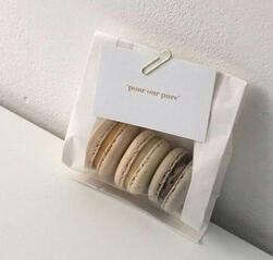 cream aesthetic macarons