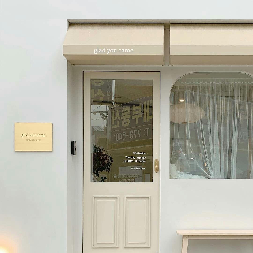 cream aesthetic store front